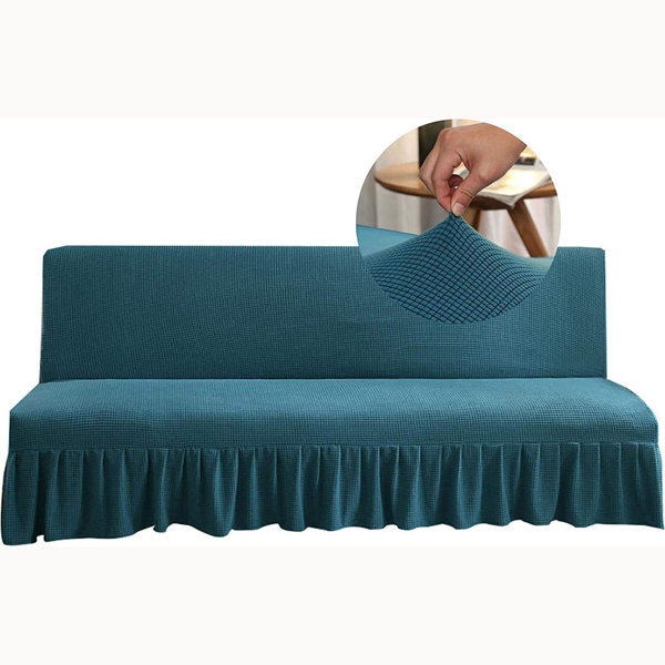 OSP Mana Futon Cover With Skirt Ruffled Stretch Futon Sofa Bed Cover